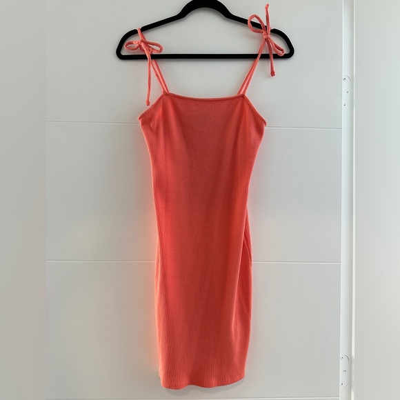 Wild fable pink tie strap bodycon mini dress summer beach pool vacation party S - Picture 7 of 10